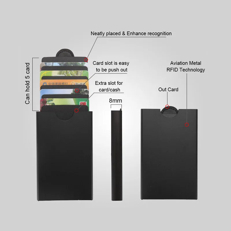 DIENQI Rfid Блокировка Анти-магнитный держатель для карт кошелек Винтаж Бизнес банк держатель кредитной карты Чехол сумка протектор тонкий держатель для карт