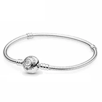 

New 925 Sterling Silver Bracelet Princess Jasmine & Aladdin With Clasp Snake Bracelet Bangle Fit Bead Charm Pandora DIY Jewelry
