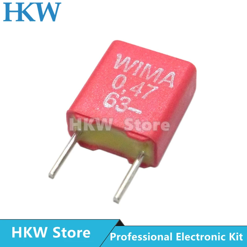 5 pces original wima 047uf 63v vermelho 01