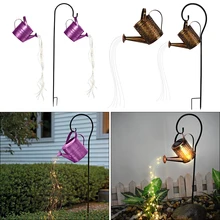 Solar LED Garden Watering Can Lamp with Lights String Fairy Garden Decoration Outdoor Gardening Ornaments Yard Decorative Lamp
