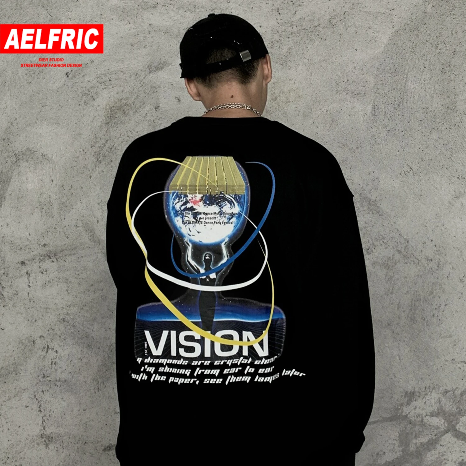 

AELFRIC Funny Printed Mens Sweatshirts 2019 Autumn Harajuku Hip Hop Streetwear Pullovers Fashion Casual Cotton Male Long Sleeve