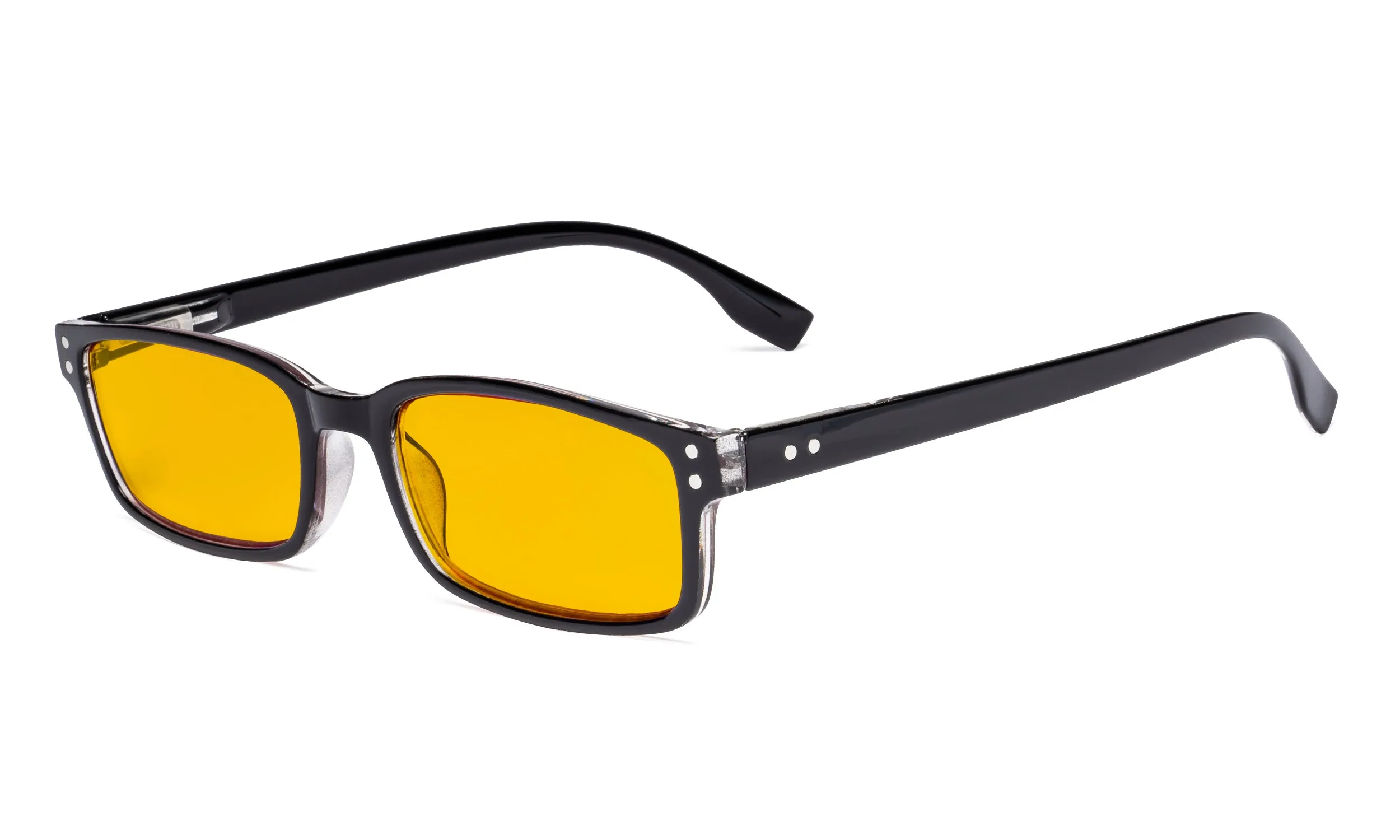 Black-Clear HP097 Eyekepper, синий светильник, блокирующие очки с желтым фильтром, линзы для компьютера, очки для мужчин и женщин - Цвет оправы: Black-Clear