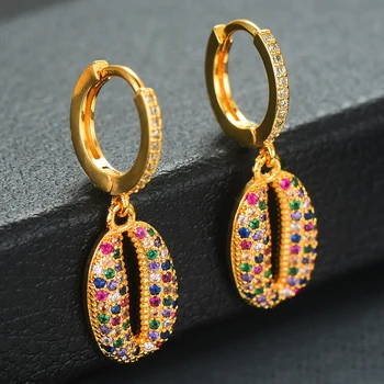 

LARRAURI Trendy Cubic Zirconia Round Dangle Earrings for Women Fashion Jewelry Luxury Bridal Wedding Party Earring Accessories