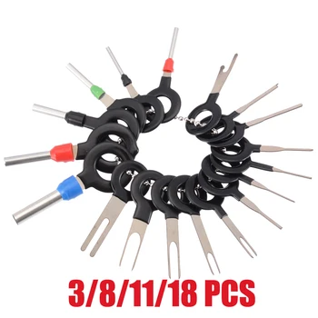 

Hot New 3/8/11/18Pcs/Set Terminal Removal Tools Car Electrical Wiring Crimp Connector Pin Extractor Kit