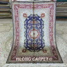 Yilong 4'x6' ручной работы Цветочные персидские ковры изысканный турецкий Шелковый ковер(ZQG231A
