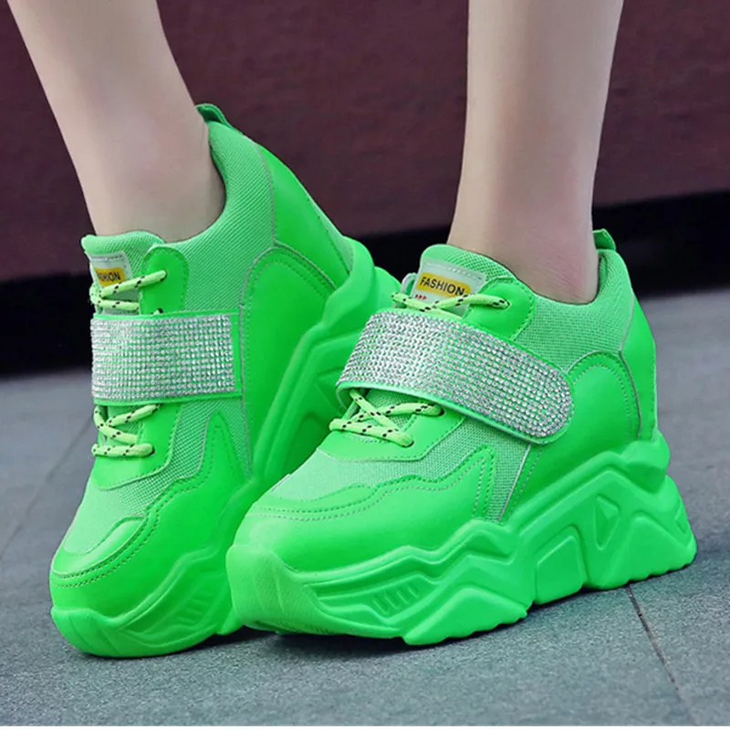 green platform sneakers