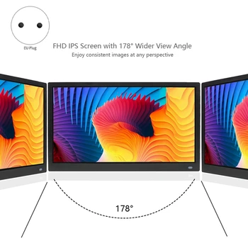 

15.6-Inch Digital Photo Frame 1080P HD LED Advertising Machine IPS Full-View HDMI Digital Photo Album(EU Plug)