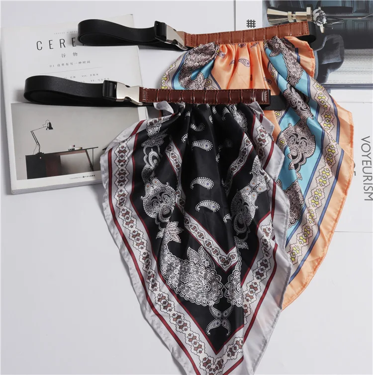 Модный Шелковый шарф с принтом, ремни со швами для женщин, ремень, роскошный, подходит ко всему, из искусственной кожи, женские аксессуары