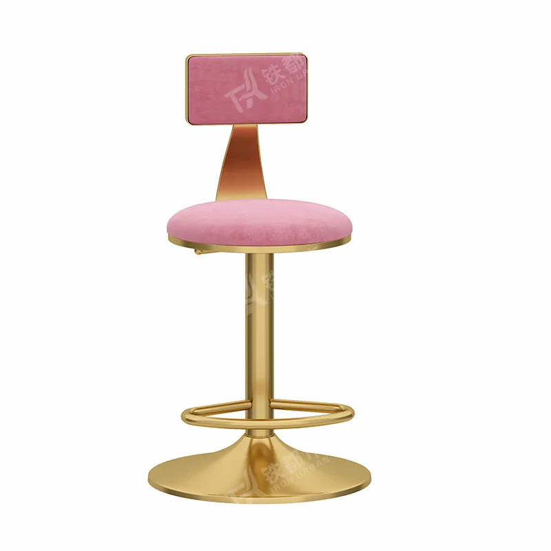 

Nordic Light Luxury Lift Bar Chair Rotating American High Chair Fashion Bar Chair Simple Back High Stool