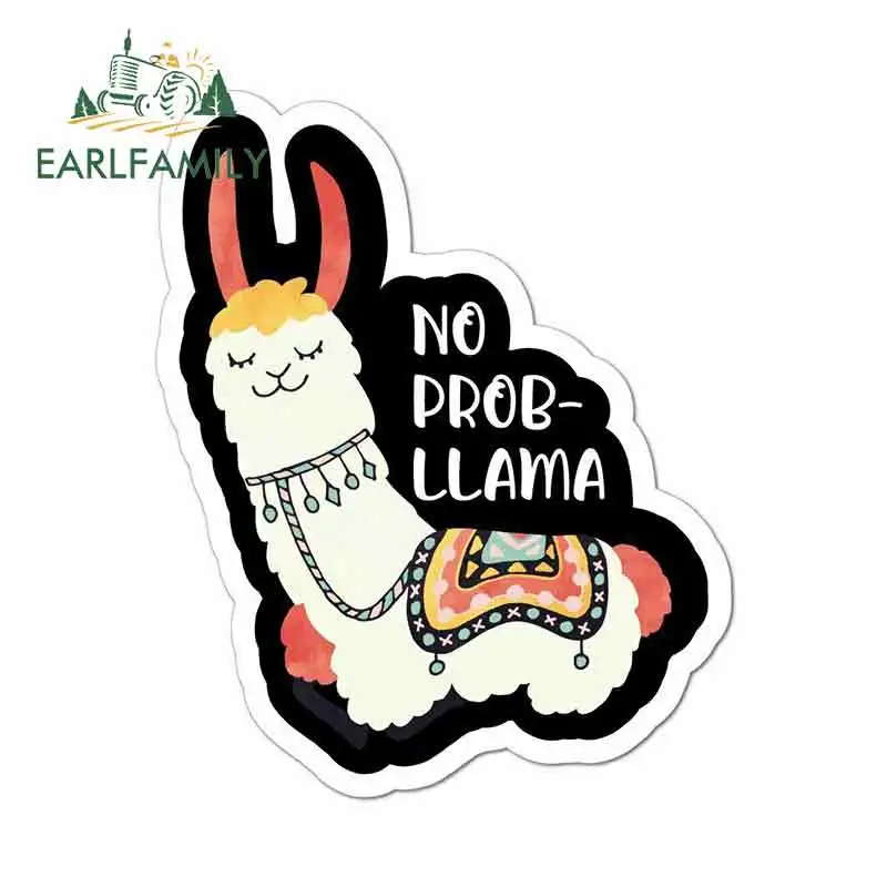 

EARLFAMILY 13cm x 13cm for No Prob Llama Anime Funny Car Stickers RV VAN DIY Fine Decal Helmet Motorcycle Sunscreen Vinyl JDM