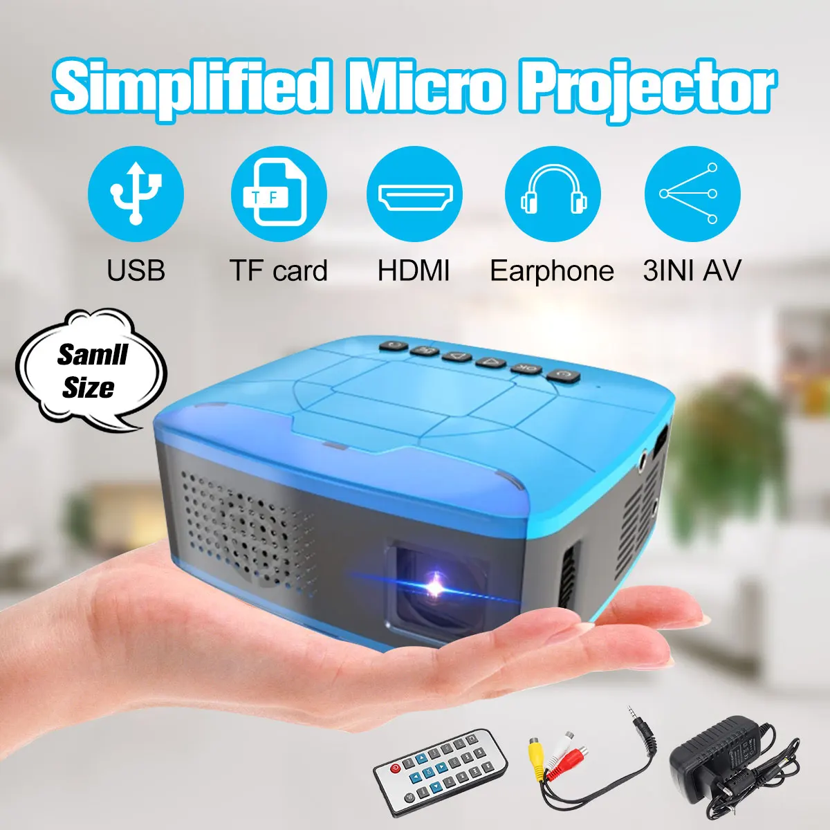 

T6 1080P Mini Projector Beamer Led Projector HD USB Hdmi Video Projector full hd projector For home cinema mini beamer