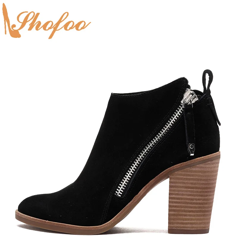 Ботильоны черного цвета женские ботильоны на не сужающемся книзу массивном каблуке, с миндалевидным носком, на двойной молнии, большие разм... Ботильоны черного цвета женские ботильоны на не сужающемся книзу массивном каблуке, с миндалевидным носком, на двойной молнии, большие разм...