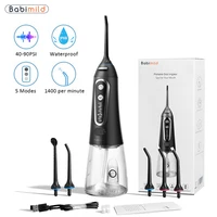 5 Modes Oral Irrigator USB Rechargeable Water Floss Portable Dental Water Flosser Jet 300ml Irrigator Dental Teeth Cleaner+6 Jet 1