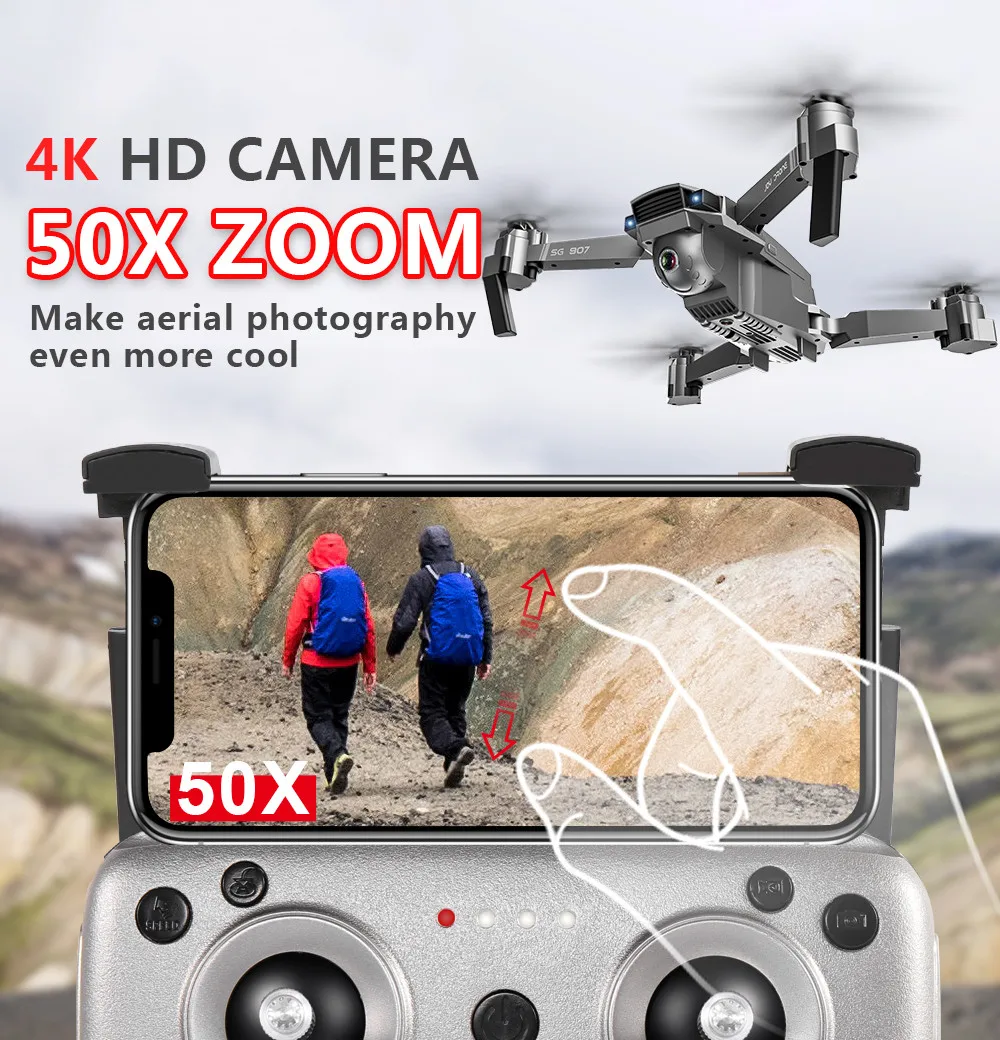 SG907 Дрон с GPS с 4K HD Двойная камера широкий угол анти-встряхивание wifi FPV RC Квадрокоптер складной дроны самолет с ДУ вертолет