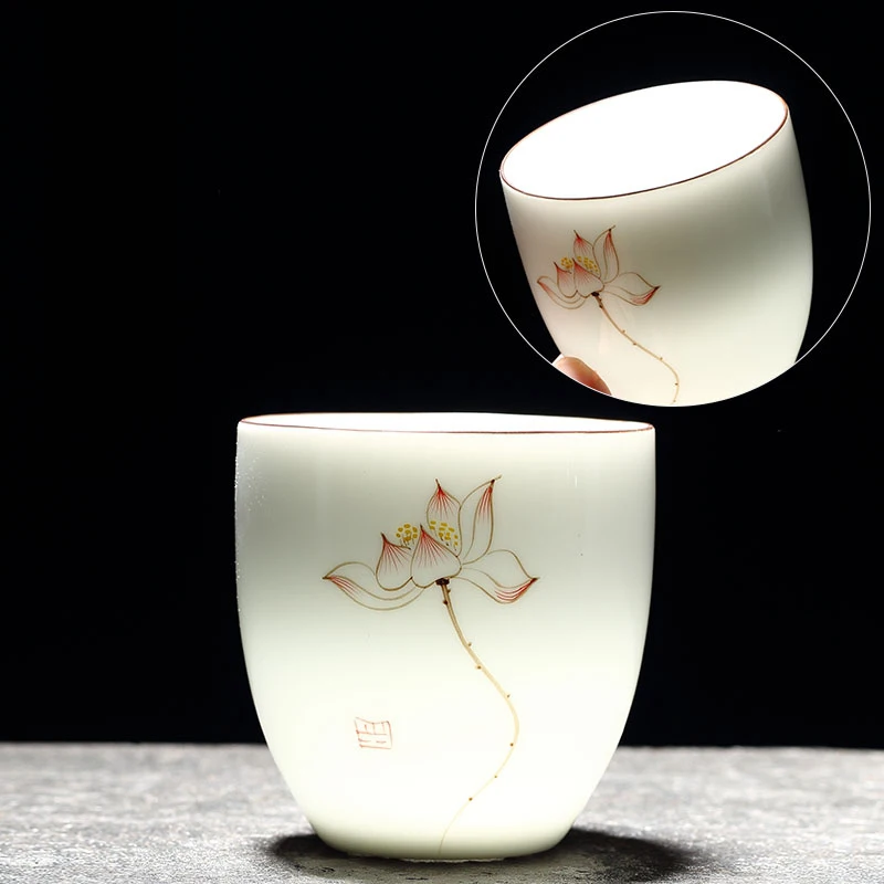 Traditional Ceramic Tea Cup Handpainted Sets 6 pcs 150ml Chinese Kung Fu Cup Porcelain Teacups Sets Drinkware ceramic coffee cup set