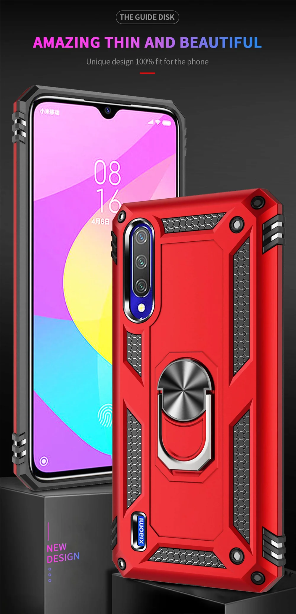 Роскошный бронированный Магнитный чехол с металлическим кольцом для Xiaomi Redmi Note 8 7 9 Pro 7A 8A A3 Lite CC9 CC9E противоударный чехол для Redmi 7A 8 чехол