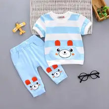 Повседневная одежда для малышей Летняя одежда для маленьких мальчиков комплект одежды для новорожденных мальчиков, Спортивная футболка+ короткие штаны комплект одежды с рисунком листьев