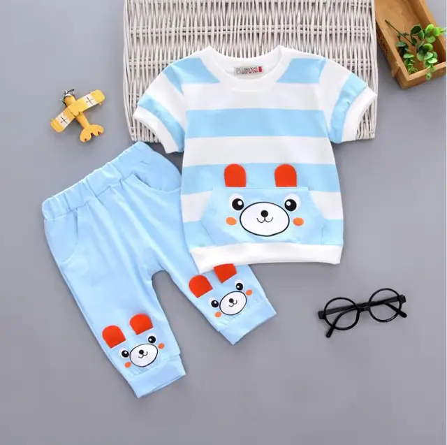 US $7.01 Casual Toddler Outfits Baby Boy Summer Clothes Newborn Boy Clothing Set Sports Tshirt Shorts PANT