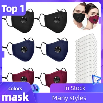 

6 Pcs Reusable Dustproof Face Mask With 12 Pcs Filters Pm2.5 Windproof Foggy Haze Pollution Face Mouth Cover Mascarillas