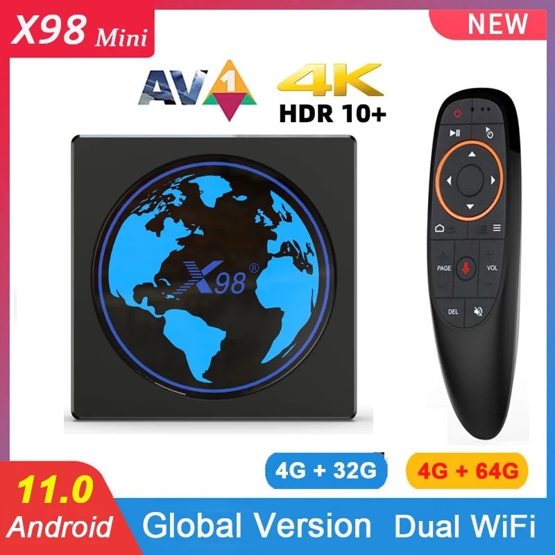 ТВ-приставка X98 Mini Amlogic S905W2 Android 11 4 + 32/64 ГБ | Электроника