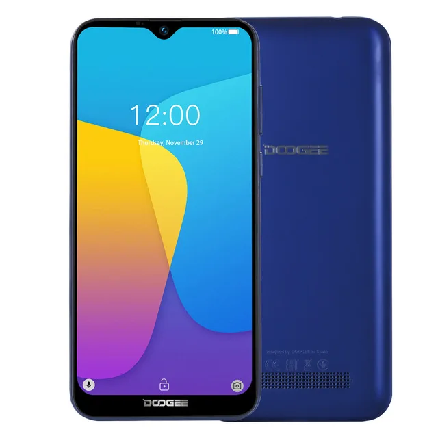DOOGEE X90 6,1 ''HD Android 9,0 19:9 1 ГБ 16 ГБ разблокировка лица смартфон 8 Мп камера MT6580A четырехъядерный 3400 мАч 5 В/1 а мобильный телефон - Цвет: Blue