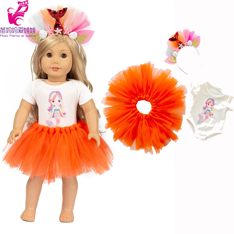18 &quotКукла Русалочка платье и головной убор для 43 см born baby doll комплект одежды 40 |