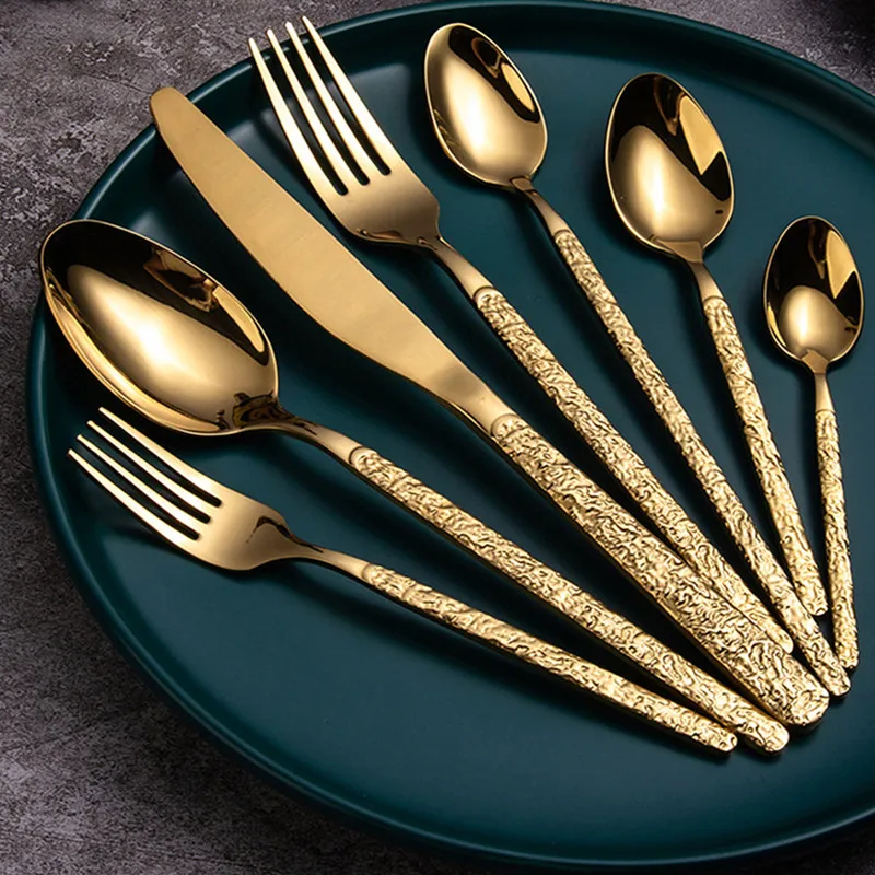 Stainless steel Western Cutlery set Knife Fork Spoon Dinner Set Dessert Dinnerware Western Steak Knife Tableware