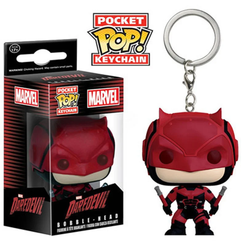 Funko pop Marvel Мстители Dc Justice League персонаж Карманный Брелок Виниловая фигурка игрушки - Цвет: daredevil