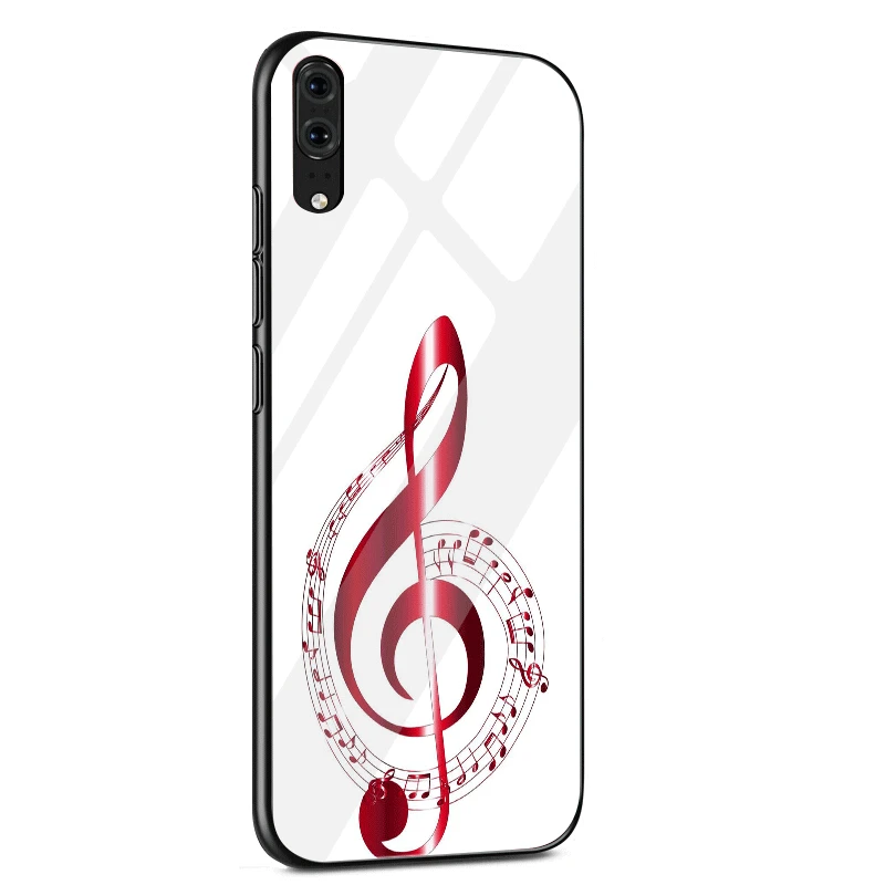 Чехол для телефона стекло для huawei P30 P20 P10 Honor 10 8X Y6 Y9 mate 20 Lite Pro P Smart Cover Мода I Love Старая Музыка Музыкальная нота