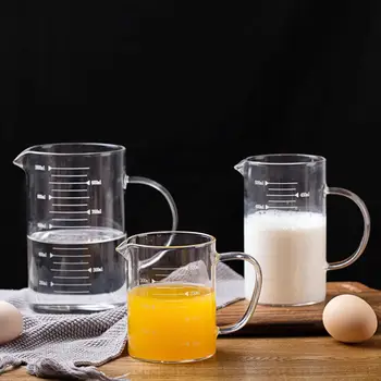 

OTHERHOUSE 350/500ML High Borosilicate Glass Measuring Cup Drinkware Milk Measure Transparent Cup Jug Measuring Tool For Baking