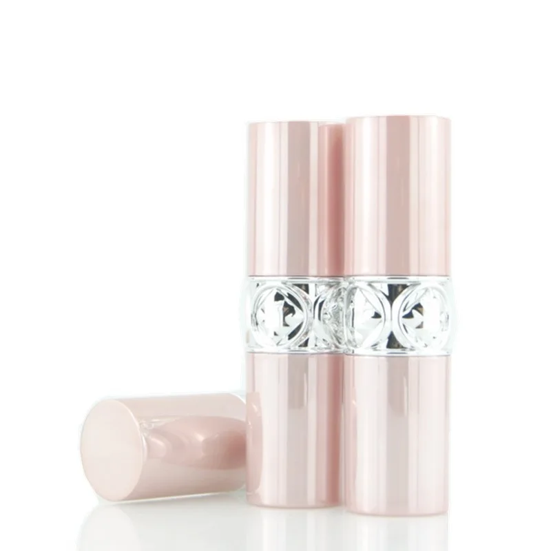Lipstick Tubes 12.1mm Round Pink Cosmetic Container DIY Makeup Lip Balm Empty Lipstick Containers Tubes 50 pcs/lot