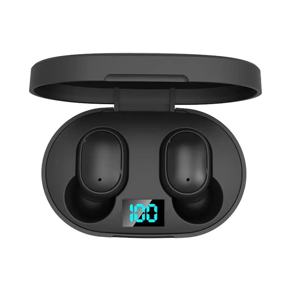 E6S TWS Беспроводная Bluetooth V5.0 гарнитура Водонепроницаемая кнопка управления наушники 280 мАч Зарядная база с питанием светодиодный дисплей и микрофон - Цвет: E6S