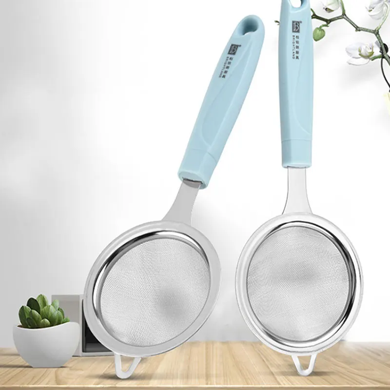 Cooking Oil Strainer Fine Wire Mesh Oil Skimmer Strainer Flour Sifter Sieve Colander Stainless Steel Kitchen Accessories G1