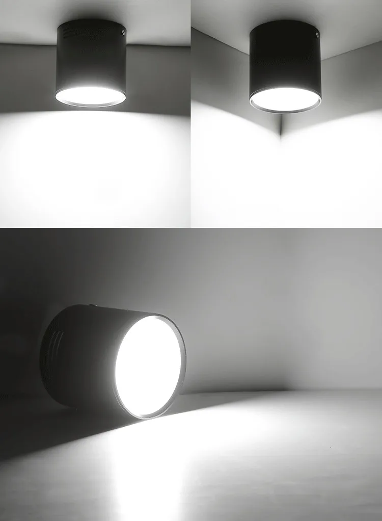 Dimmable LED COB Spotlights Ceiling lamp AC85-265V 5W 7W 9W 12W 15W Round Downlights Warm Cold White LED Lamp Indoor Lighting