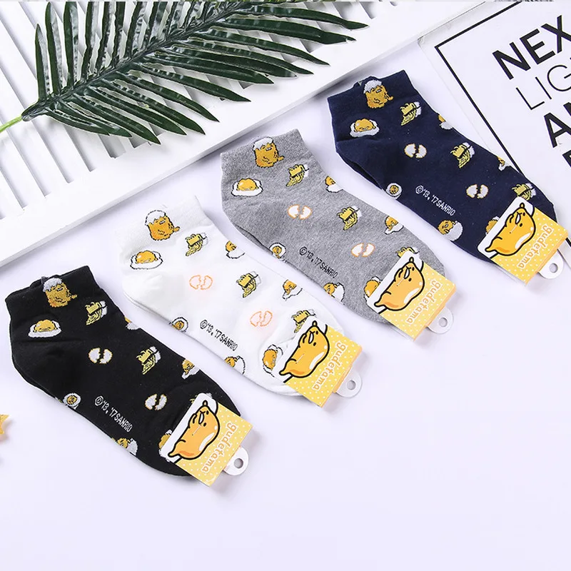 Женские носки Gudetama аниме ленивое яйцо мультфильм смешная Новинка белые