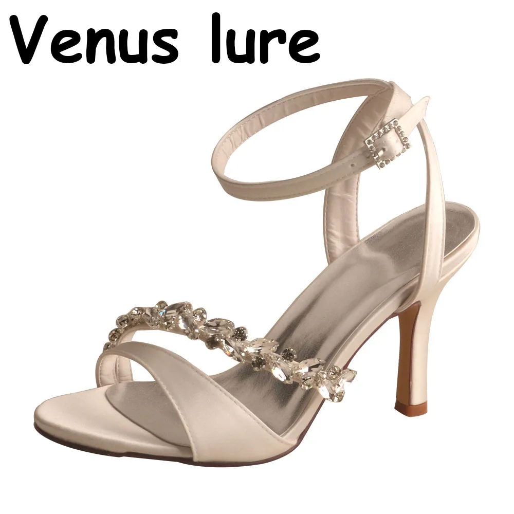 

(22 Colors) Elegantpark Wedding Shoes Sandal Diamond Ankle Strap Summer Shoes 9CM Heel