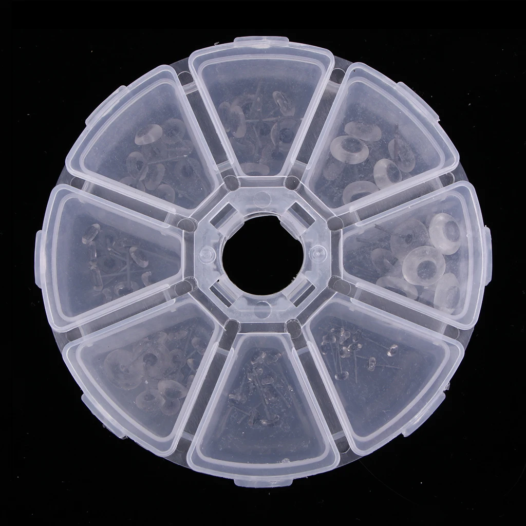 80 Pieces Lots in Box 3/4/5/6/7/8/9/10mm Glass Eyes Clear Glass Safety Eyes For Teddy Bear/Dolls/Toy Animal/Felting/Sewing