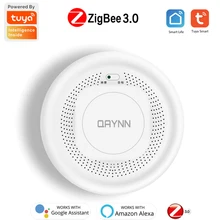 ZigBee-Detector de humo Tuya, Sensor de alarma de fuego inteligente, sistema de seguridad de alarma para el hogar, Control por aplicación, funciona con Alexa y Google Home