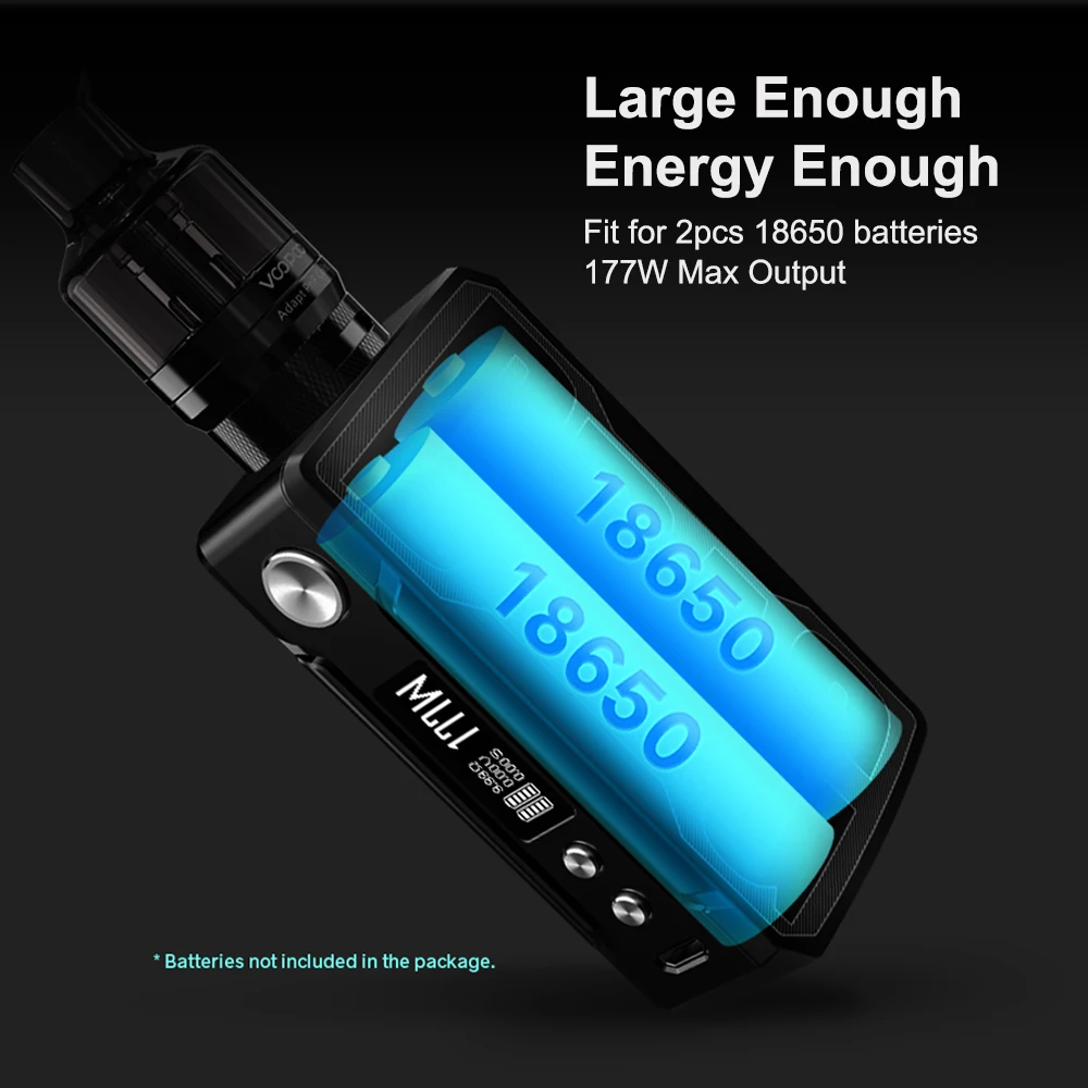 VOOPOO Drag 2 Refresh Edition Mod 177W Kit 4 5 мл PnP Pod Tank Box Черная смола/платина без аккумулятора 18650