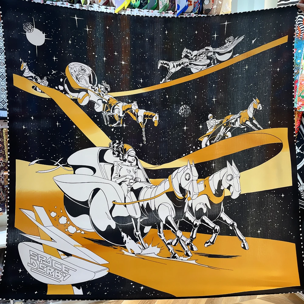

135CM Cashmere Scarf Women Manual Hand Rolled Shawls Carriage Square Scarves Wrap Bandana Luxury Brand Hijab Female Foulards
