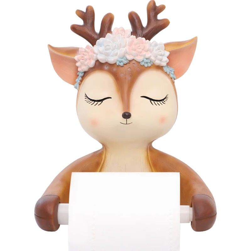 

Creative hanging sika deer toilet roll paper holder tissue box paper holder toilet paper stand paper towel dispenser no punching