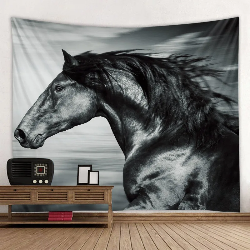Running horse 3d printing tapestry lion elephant wall hanging polyester fabric home decoration mandala bohemian wall decoration