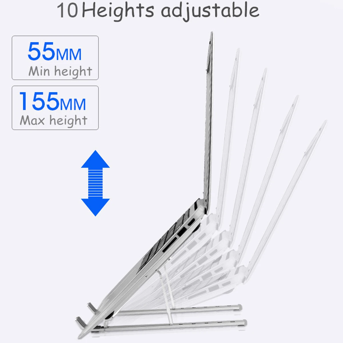 SOONHUA Портативный Регулируемый 6 высоты подставка для ноутбука Настольный вентилируемый держатель для охлаждения складной Ультра для MacBook до 15,6 дюймов