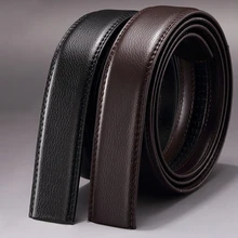 Real Cowskin Belt Automatic Buckle Belt Accessories Headless Strip Black Brown Cowhide Leather Belt No Buckle for Men Belt DIY