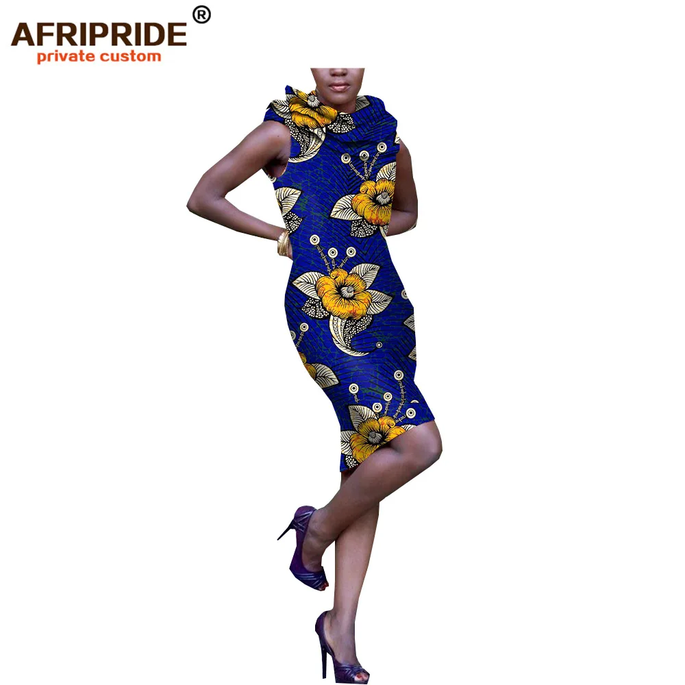 AFRIPRIDE/летнее платье на заказ для женщин, длина до колена, без рукавов, специальное, с вырезом, хлопок, плюс размер, Повседневное платье A722551 - Цвет: 537