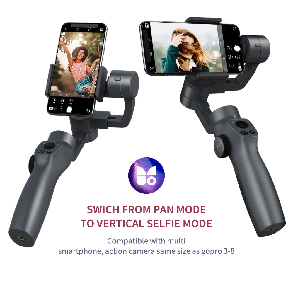 Funsnap Capture2 3 Axis Handheld Gimbal Stabilizer For Smartphones sports camaras Gopro Camera Action EKEN 1 Gimbal Kit