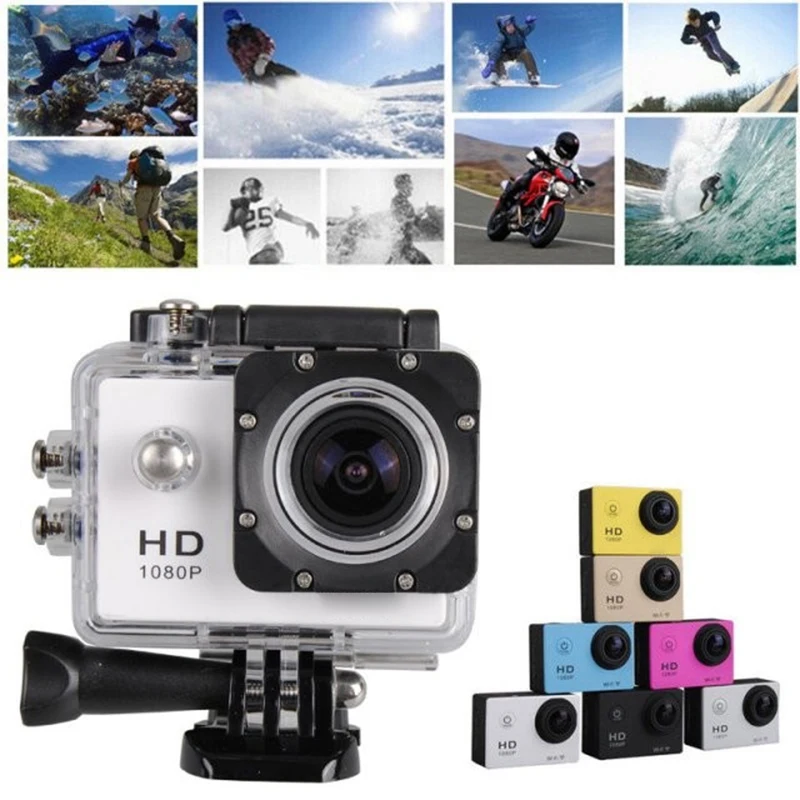 HD 1080P Спорт DV HD Водонепроницаемый спортивные Камера экшн Камера 2 дюймов ЖК-дисплей DisplayDigital видео Камера COMS Сенсор для плавания