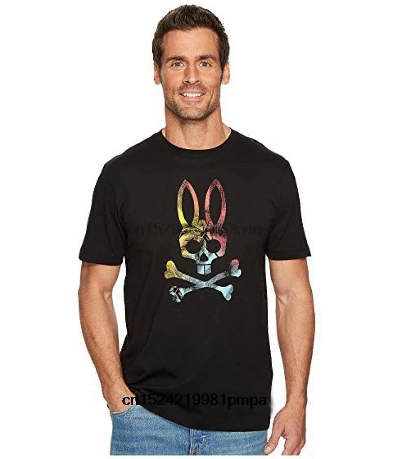 Psycho Bunny тропический фото печать мужская графическая футболка мужской короткий