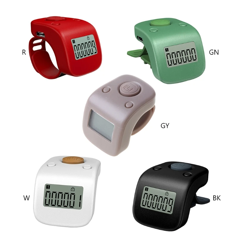 

Digital Rechargeable 6 Digit Counter Buddha beads Prayer Clicker 6 channel LCD Finger Ring Hand Tally Counter