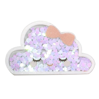 

David accessories 5pcs/lot Cloud Flower Acrylic Liquid Quicksand Pacthes Sequin DIY Bow Phone Cover Supplier Material,5Yc8232